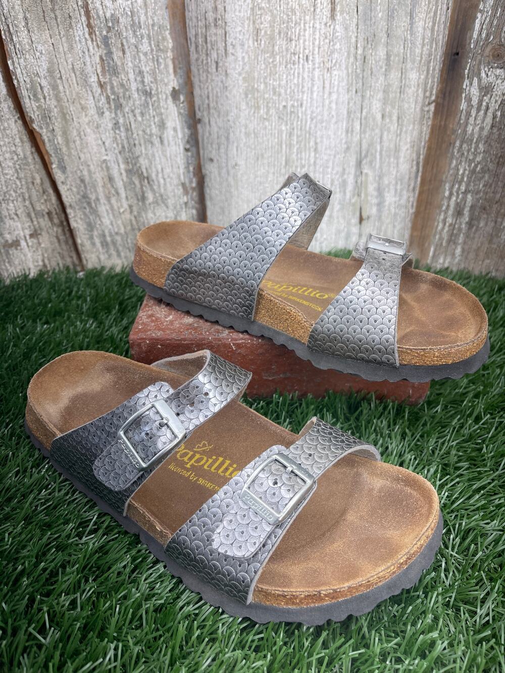 Birkenstock Papillo Sydney Silver Gunmetal Birko Flor Women's EU37 Women's 6